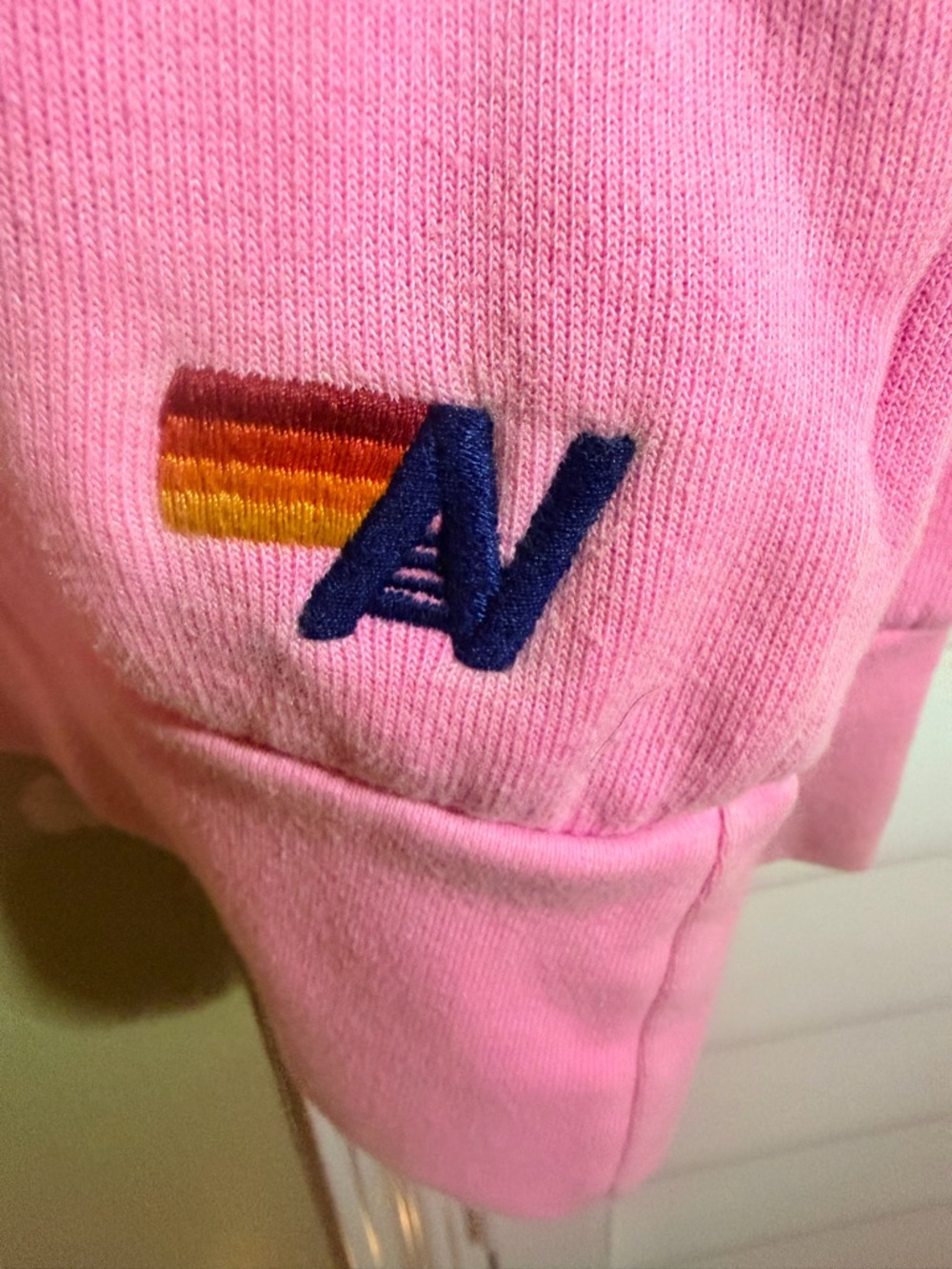 Aviator Nation Pink Crewneck with Blue Accent - Picture 3 of 4